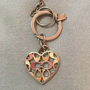 Coach Heart Keychain